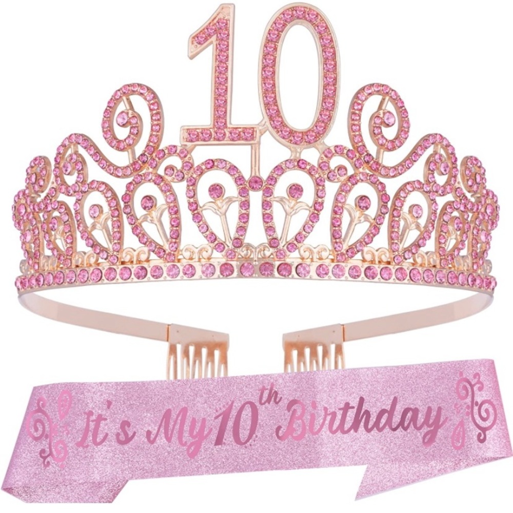 Purple 10th Birthday Tiara & Sash